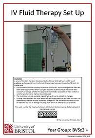 clinical skills instruction booklet cover page, IV Fluid Therapy Set Up